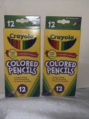 2 Packs Crayola Colored Pencils, 12 Assorted Colors, Pre-sharpened, Non Toxic