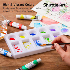 48 Pack Watercolor Paint Set, 36 Colors Watercolor Paint in Tubes (12Ml Each) wi