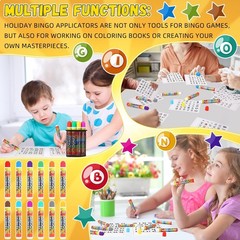 Bingo Daubers Dot Markers 60 Pack 12 Colors Mixed Set Art Craft Paint Supplies