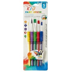 Nylon Bristles Paint Brush Plastic Handle Art Brush with Foam Grip For Kid Adult