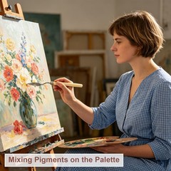 7.68″ 8Pcs Stainless Steel Palette Knife Birch Handle Point#4 Natural Wood Color