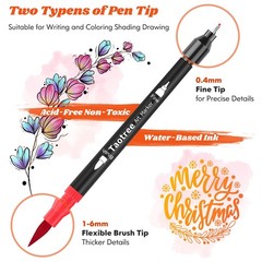 36 Colors Dual Tip Art Marker Pens Adult Coloring Book Artist Fine Brush Draw