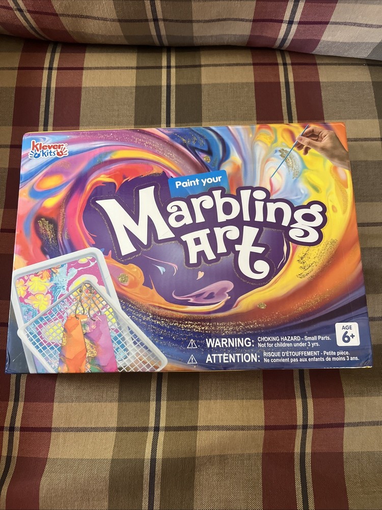 Klever Kits Marbling Paint Art Kit for Kids, 6.8 x 9.3 x 1.5 inches, gold