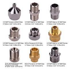 9pcs Airbrush Adapter Kit Fitting Connector Set For Airbrush Hose Paasche