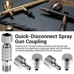 Airbrush Quick Disconnect Coupler Release Fitting Adapter Kit with 5 pcs 1/8″