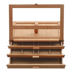 Adjustable Beech Wood Tabletop Easel with 3 Drawers & Storage