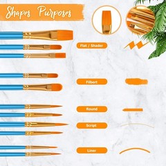 Versatile Artist Paintbrush Set: 20 Brushes for Oil, Acrylic, and Watercolor