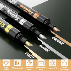 Liquid Mirror Chrome Markers – 3 Colors Gloss Permanent Reflective Mirror Chrome