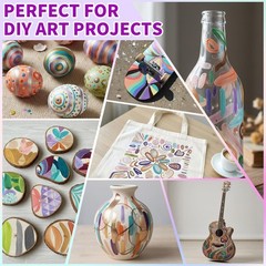 32 Colors Metallic Marker Pens, Dual Tip Acrylic Paint Pens Markers for Black…