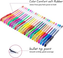 Deluxe Glitter Gel Pens Set – 24 Non-Toxic Fine Tip Markers for Adults and Teens