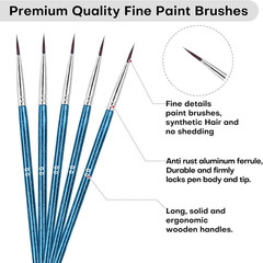 fine tip aint, Brushes, 60Pcs Miniature Paint Brushes Fine Detail 00 Paint Brush