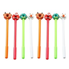 Pack of 8 Christmas Theme Gel Pen Cartoon Gel Ink Pen Funny Writing Pen for Kid