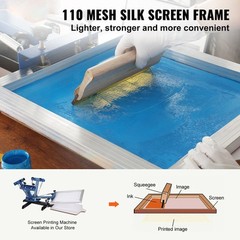 Screen Printing Kit Silk Screen Printing Frame 10x14in 110 Count Mesh 6pcs