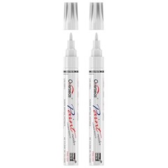 Oil-Based Fine Tip Paint Marker Pen – 2 Pack 0.9mm Fine Nib Permanent White