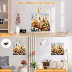 Beginner-Friendly Wildflowers Paint by Numbers with Frame & Easel – 10×10