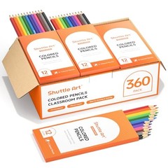 PCS Colored Pencils Bulk, 12 Assorted Colors, Pack of 30, Break-resistant, 360
