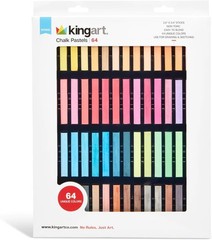 KINGART 64-Piece Chalk Pastels Set – Vibrant Colors, Acid-Free and Non-Toxic, Id