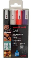 uni-ball PWE-5M Liquid Chalk Pens. Multi-Purpose Wipeable Coloured Markers 4pcs