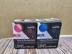 Glow In The Dark Paint 150 ml/5 fl Oz Neon pink & blue Crafts Large Tub