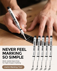 72 PCS Long Nib Marker Pens, 20Mm Black Deep Hole Markers Bulk, Quick Dry & Wate