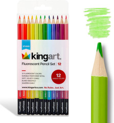 12 Neon Colored Pencils Set Pre Sharpened Fluorescent Drawing Art Supplies