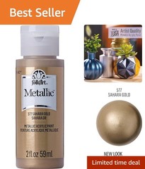 2 oz Sahara Gold Metallic Acrylic Paint – Easy Cleanup & Water-Based