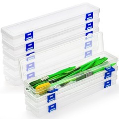 8 Pack Plastic Paint Brush Holder, 13″ Long Translucent Watercolor Pens Penci…