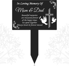 Cross Grave Markers Memorial Remembrance Plaque Stake Waterproof Acrylic Marker