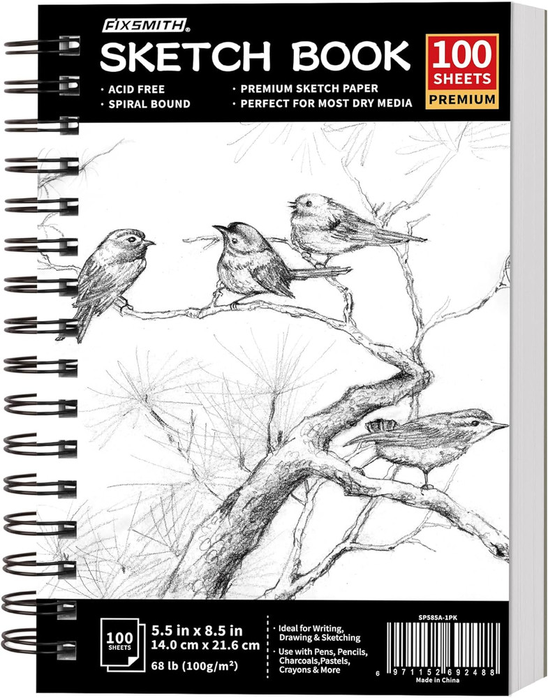 5.5″X8.5″ Sketch Book | 100 Sheets (68 Lb/100Gsm) Sketchbook| Acid Free Drawing