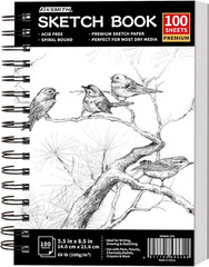 5.5″X8.5″ Sketch Book | 100 Sheets (68 Lb/100Gsm) Sketchbook| Acid Free Drawing