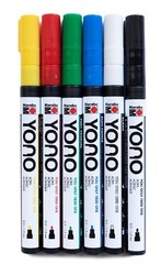 Marabu Yono Marker Pen Sets, Fine Bullet Tip, Works On Any Surface, Metal, Glass