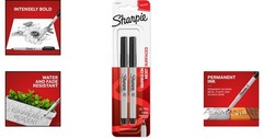 Set of 2 Ultra Fine Black Permanent Markers – Water Resistant, Non-Toxic Design