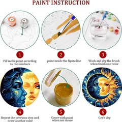 Framed Paint by Numbers Kit for Adults Beginners & Kids Ages 8-12, Sun and Mo…