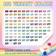 108 Colors Alcohol Markers Set, Dual Tip Coloring Markers for Adult Coloring …