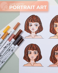 Skin Tone Markers 36 Colors: Dual Tip Brush and Fineliner Markers for Adult Colo