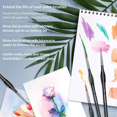 10PCS Micro Paint Brush Set Fine Detail Brushes for Acrylic Watercolor Crafts