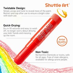 32 Colors Tempera Paint Sticks for Kids – Quick Dry, Non-Toxic, Works on Paper,