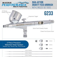 All-in-One G233 Airbrush Kit – 0.2, 0.3 & 0.5mm Nozzles & Accessories Included