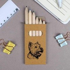 6 x ‘Westie Dog Side View’ Short 85mm Pencils / Coloured Pencil Set (PE00098224)