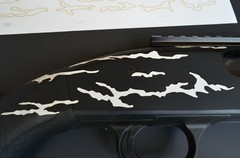 2pk ADHESIVE Camouflage Airbrush Paint Duracoat Gun RC Stencils SMALL Tree Bark