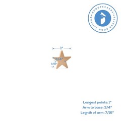 Wooden Stars 1 inch Unfinished for Crafts, Flag Stars, July 4 Décor|Woodpeckers