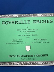 Arches Aquarelle Arches Watercolor Block Cold Press 9″ x 12″ White