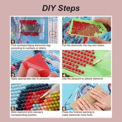 Starry Sky Diamond Painting Kits for Adults,Moon Diamond Art for Beginners, 5D D