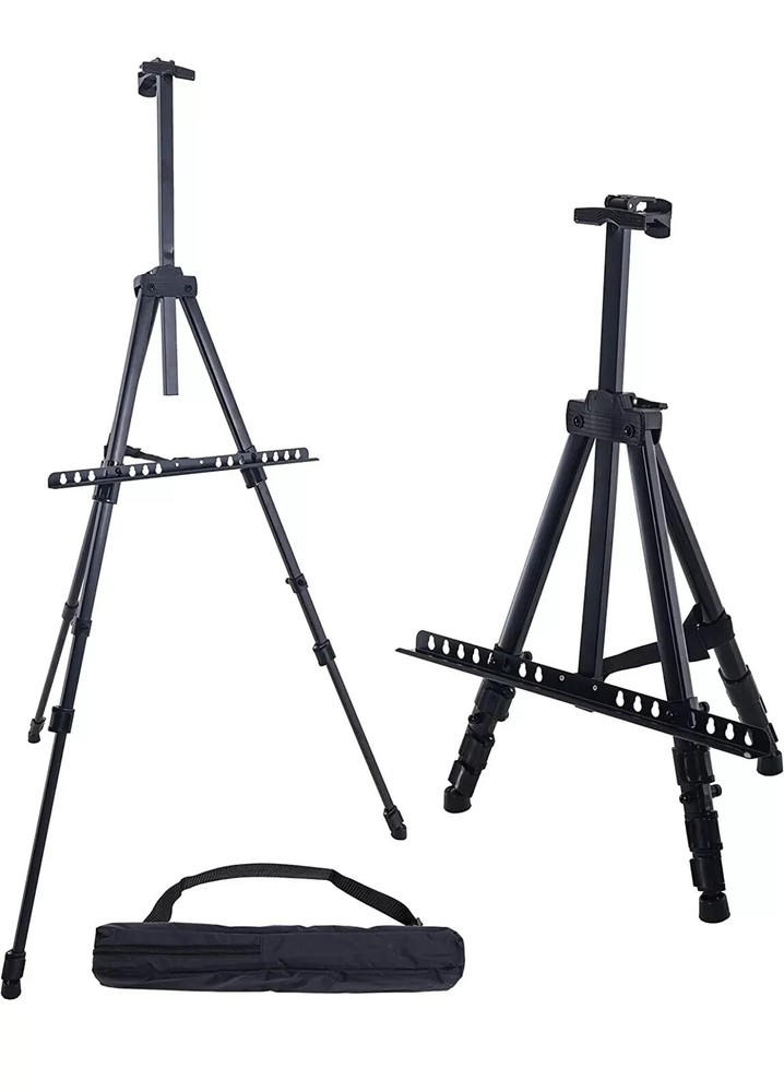 T-Sign 66″ Reinforced Artist Aluminum Field Easel Stand With Bag, Black New BOX