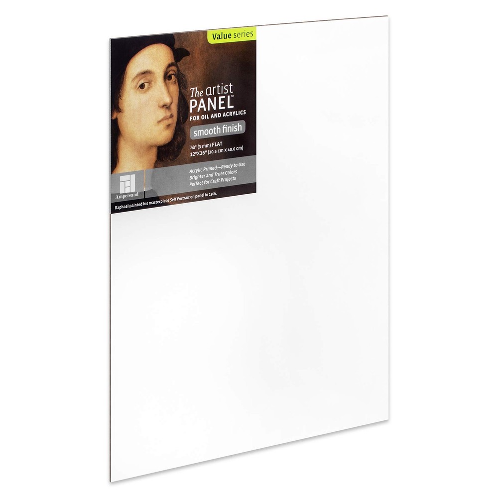 Wood Gesso Artist Painting Panel Primed Smooth 12″ x 16″ 1/8″ Flat Profile