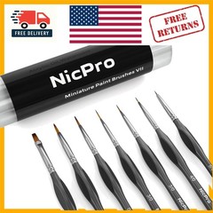 7-Piece Micro Fine Detail Paint Brush Set for Acrylic & Watercolor Masterpieces