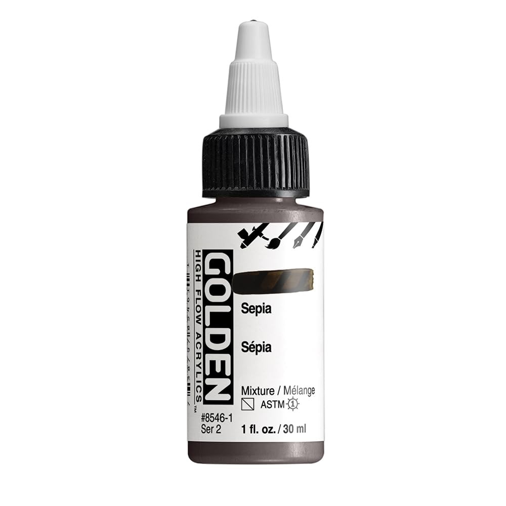 High Flow Acrylics Sepia 1 Fl Oz Bottle Professional Paint SemiTransparent