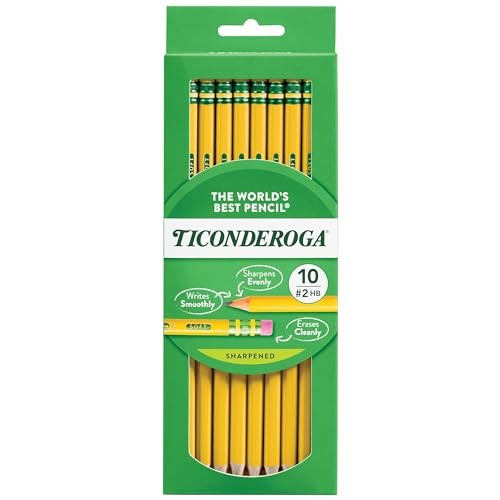 Wood-Cased Pencils, Pre-Sharpened, 2 HB Soft, Yellow, 10 10 Count (Pack of 1)