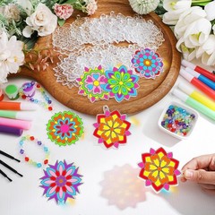 30 Sets Summer Mandala Suncatchers Craft Kits Easter Holi DIY Glow in The Dar…