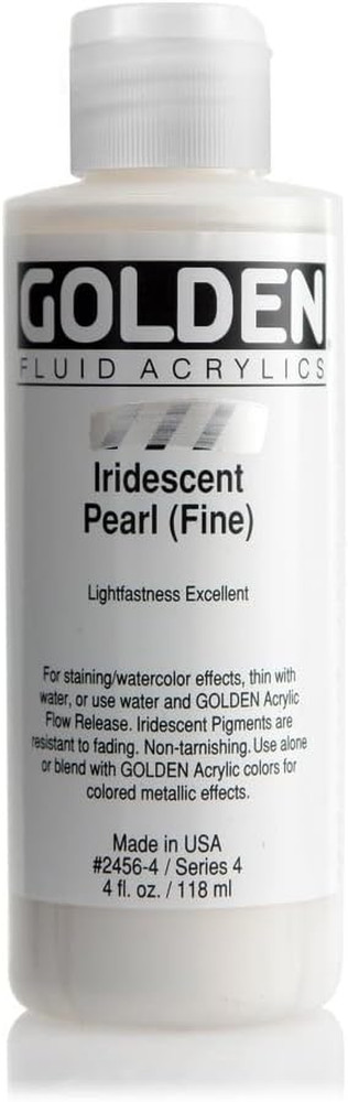 Fluid Acrylic, 4 Ounce Bottle, Iridescent Pearl Fine